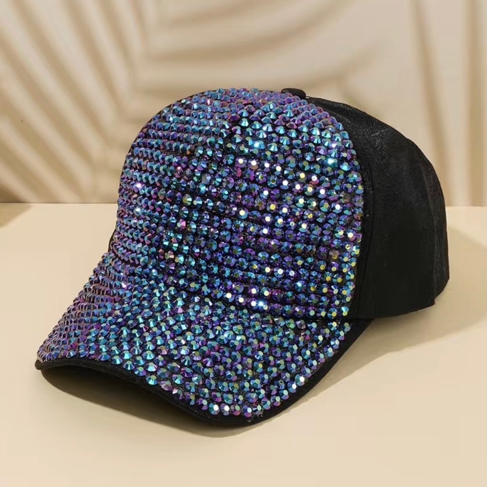 Multicolored Rhinestone baseball cap